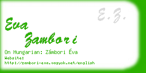 eva zambori business card