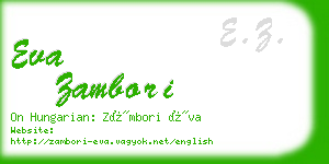 eva zambori business card